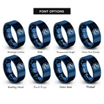 font options for inside engraving on blue europe rings
