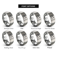 font options for inside engraving on grey europe rings