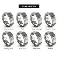 font options for inside engraving on silver europe rings