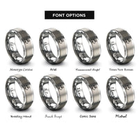 font options for inside engraving on silver europe rings