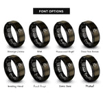 font options for inside engraving on gunmetal & black europe rings