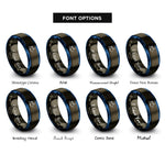 font options for inside engraving on gunmetal & blue europe rings