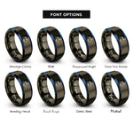 font options for inside engraving on gunmetal & blue europe rings