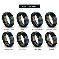 font options for inside engraving on gunmetal & blue europe rings
