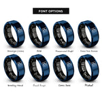 font options for inside engraving on black & blue europe stamp rings