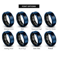 font options for inside engraving on black & blue europe stamp rings