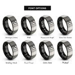 font options for inside engraving on black & silver europe stamp rings