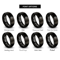 font options for inside engraving on black europe stamp rings