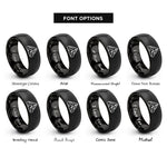 font options for inside engraving on black everest asia rings