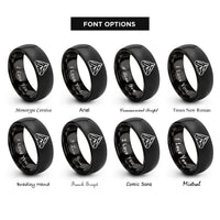 font options for inside engraving on black everest asia rings