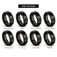 font options for inside engraving on black everest asia rings