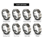 font options for inside engraving on silver everest asia rings