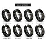 font options for inside engraving on black & grey evergreen tree rings