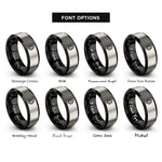 font options for inside engraving on black & grey evergreen tree rings