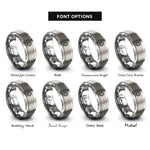 font options for inside engraving on gray evergreen tree rings