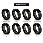 font options for inside engraving on black ewe rings