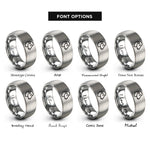 font options for inside engraving on silver ewe rings