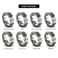 font options for inside engraving on grey ewe rings