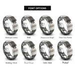 font options for inside engraving on gray excavator rings
