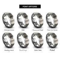 font options for inside engraving on gray excavator rings