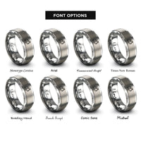 font options for inside engraving on gray excavator rings