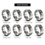font options for inside engraving on gray excavator track links rings