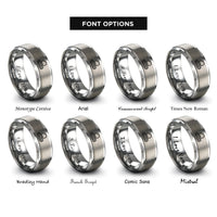 font options for inside engraving on silver excavator track links rings