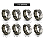 font options for inside engraving on gunmetal & gray excavator track links rings