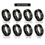 font options for inside engraving on black & gray exercise ball hamster rings