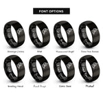 font options for inside engraving on black exhaust flames rings