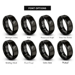 font options for inside engraving on black exhaust flames rings
