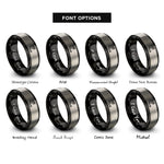 font options for inside engraving on black & silver exhaust header rings