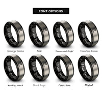 font options for inside engraving on black & silver exhaust header rings