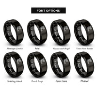 font options for inside engraving on black exhaust header rings