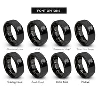 font options for inside engraving on black exhaust header rings