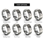 font options for inside engraving on grey exhaust header rings