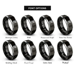 font options for inside engraving on black & gray exhaust headers rings