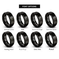font options for inside engraving on black exhaust headers rings