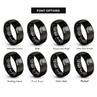 font options for inside engraving on black exhaust headers rings