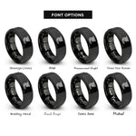 font options for inside engraving on black exhaust headers rings