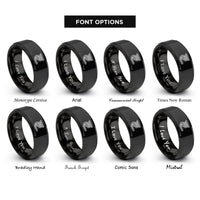 font options for inside engraving on black exhaust headers rings