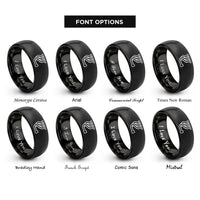 font options for inside engraving on black exhaust headers rings
