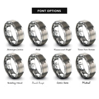 font options for inside engraving on silver exhaust headers rings