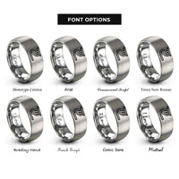 font options for inside engraving on grey exhaust headers rings