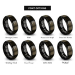 font options for inside engraving on gunmetal & black exhaust headers rings