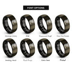 font options for inside engraving on gunmetal & black exhaust headers rings