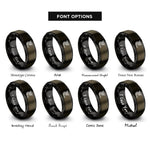 font options for inside engraving on gunmetal & black exhaust headers rings