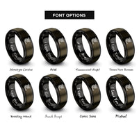 font options for inside engraving on gunmetal & black exhaust headers rings