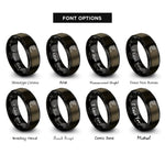 font options for inside engraving on gunmetal & black exhaust headers rings