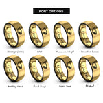 font options for inside engraving on black & gold exhaust tip rings